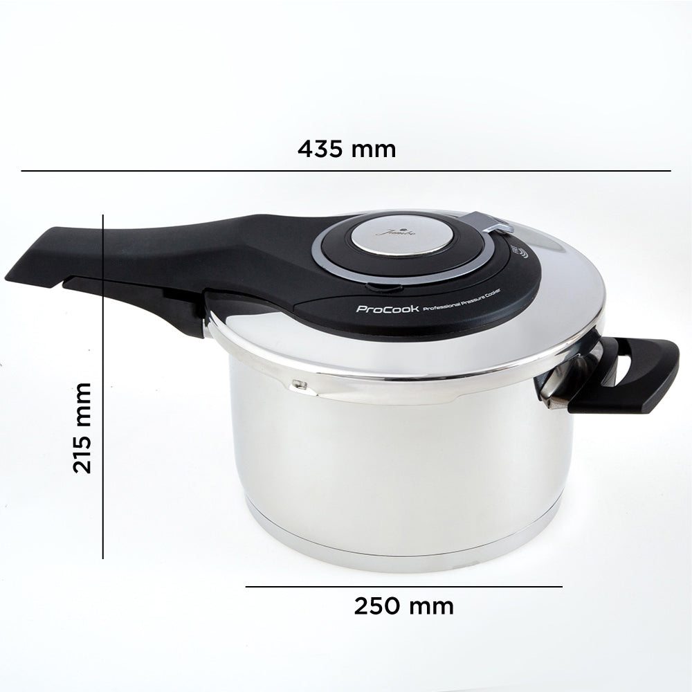 Jumbo Procook 6 Litre Siyah Açık Gri Paslanmaz Çelik Düdüklü Tencere