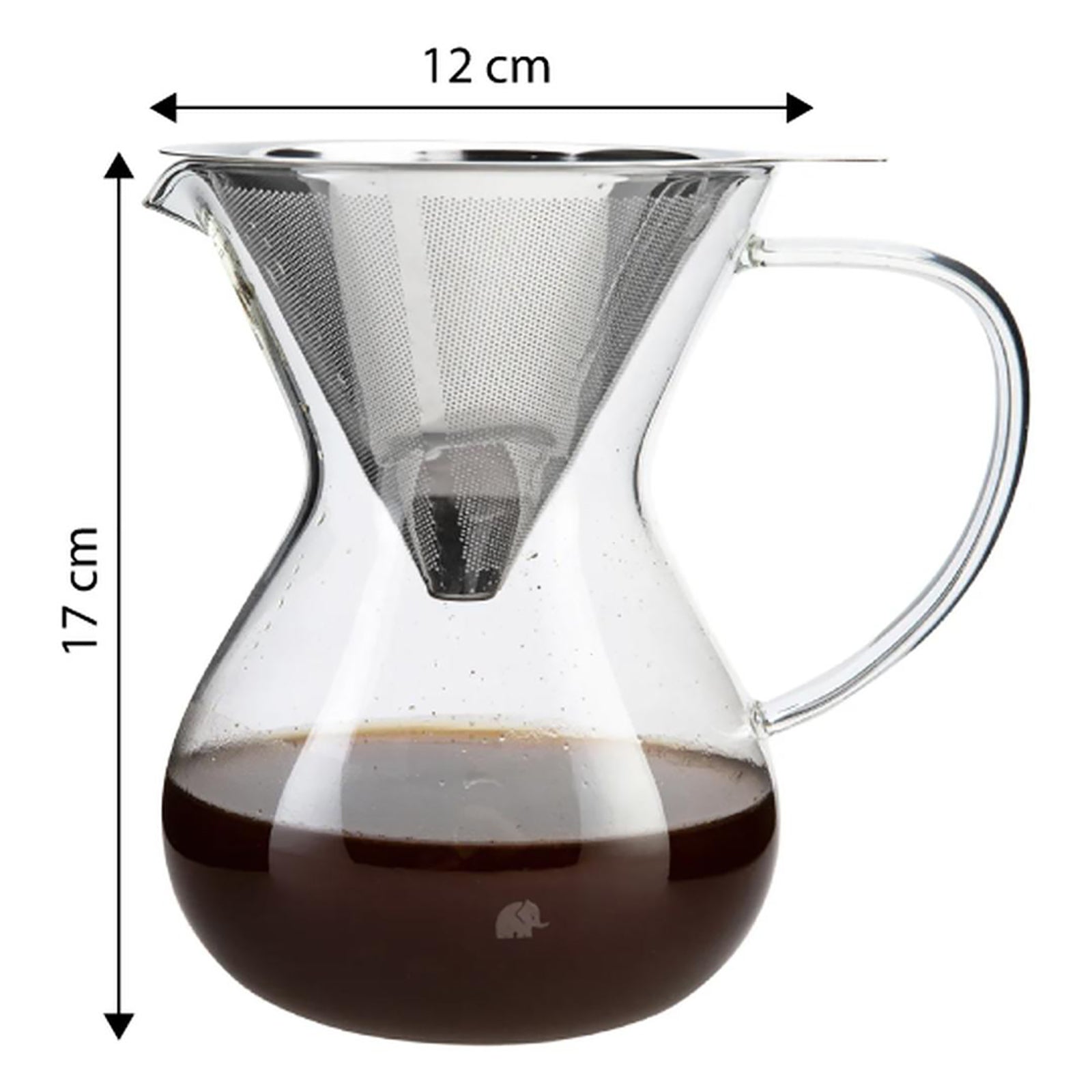 Jumbo Glory 850 Ml Çelik Süzgeçli Cam Kahve Demleme Ekipmanı