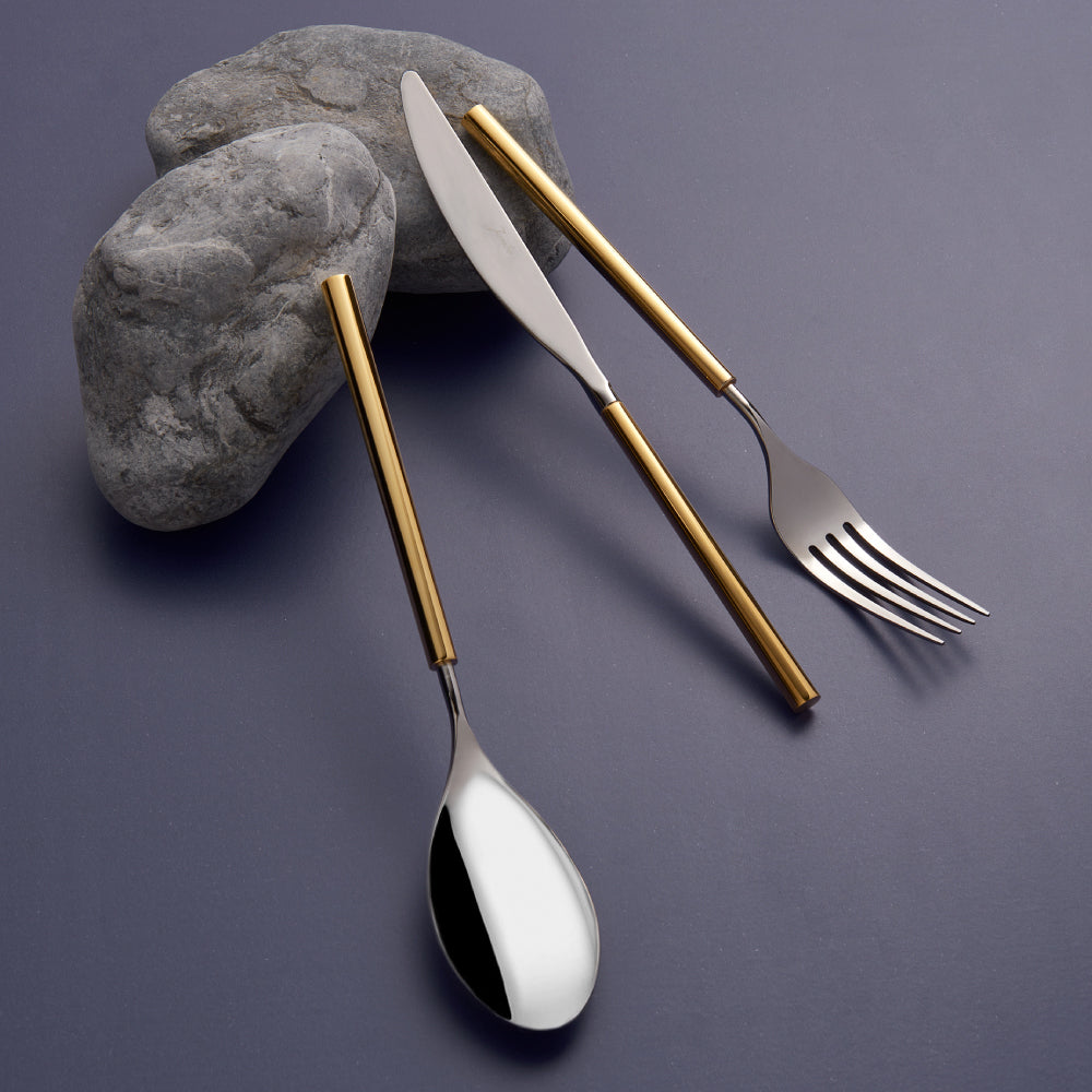 Jumbo 6000 Roller Altın 12 Kişilik 84 Parça Çatal Kaşık Bıçak Takımı